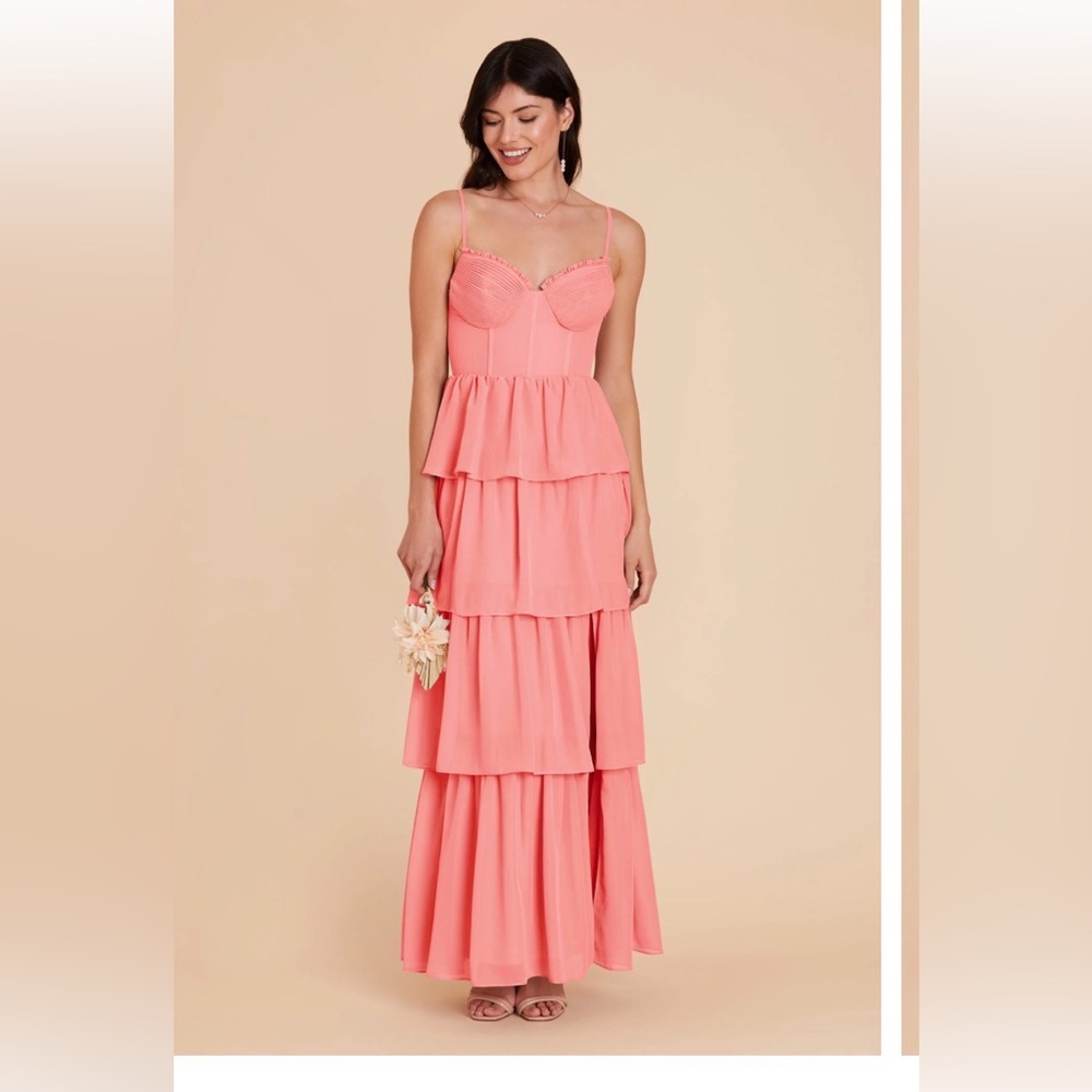 Birdy Grey chiffon Coral Pink Lola Dress